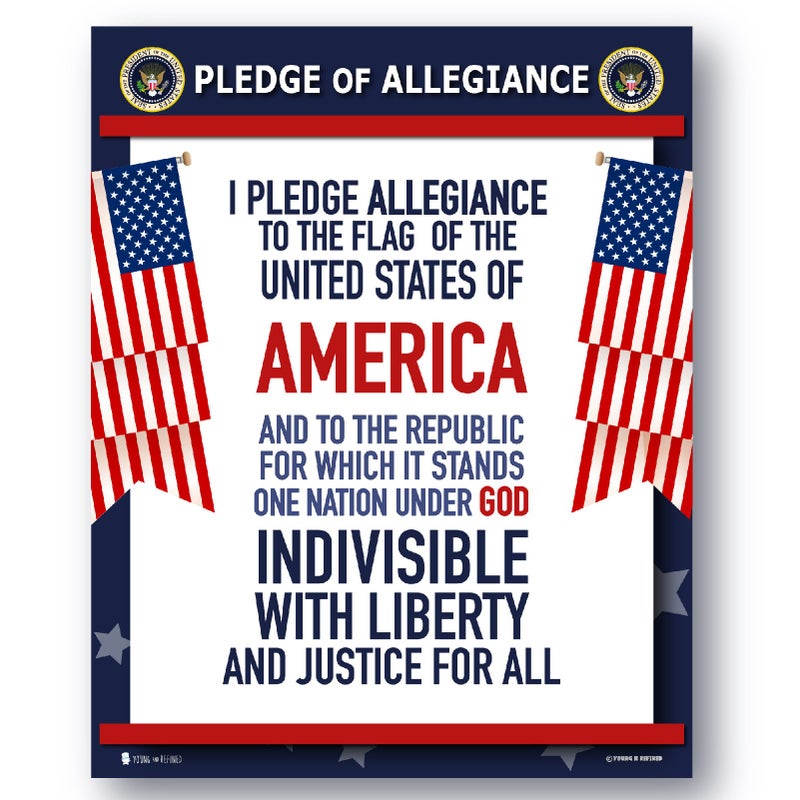 Young N Refined Pledge of Allegiance poster LAMINATED American flag print for classroom dÃ©cor chart usa sign 15x20 - Image 4